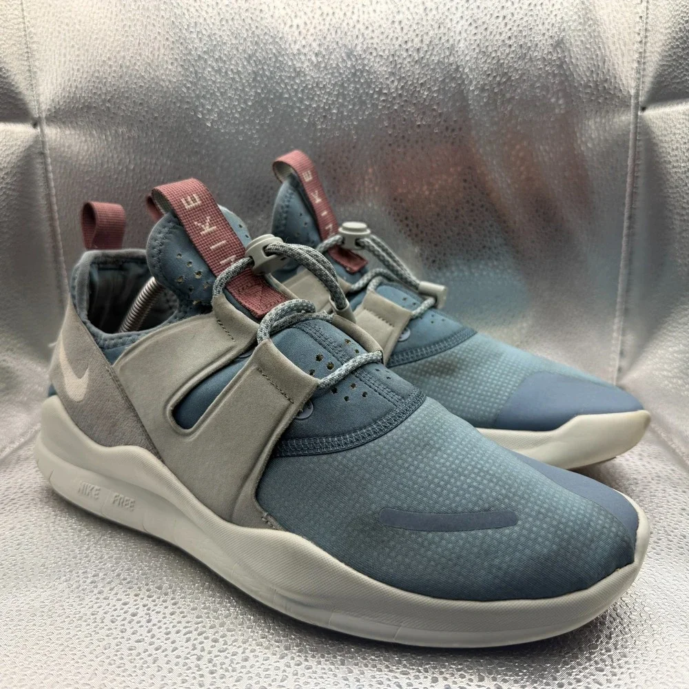 Size 12 Nike Free RN Communtor 2018 Blue Gray Womens Running Sneakers AA1621-400
